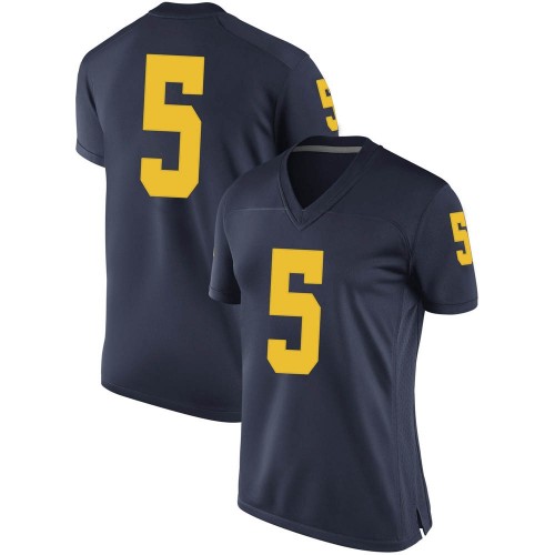 Joe Milton III Michigan Wolverines Women's NCAA #5 Navy Game Brand Jordan College Stitched Football Jersey JVZ8654KH